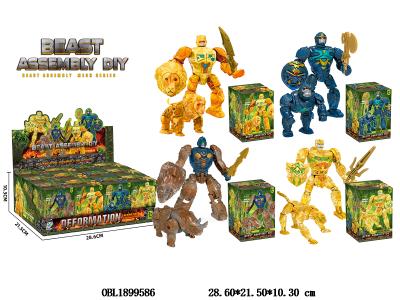 变形动物机甲 4款混装 12盒装1展示盒_OBL1899586