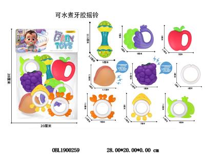 婴儿牙胶摇铃套装 9件装 可水煮_OBL1900259
