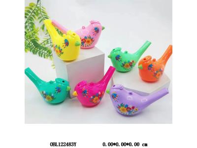 塑料水鸟口哨配绳  8色混装_OBL122483Y