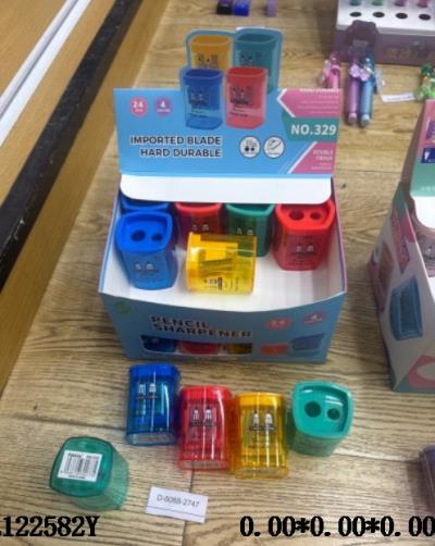 文具用品 双孔铅笔刀 4色混  4.8*3.5*3.5cm  24/中盒_OBL122582Y