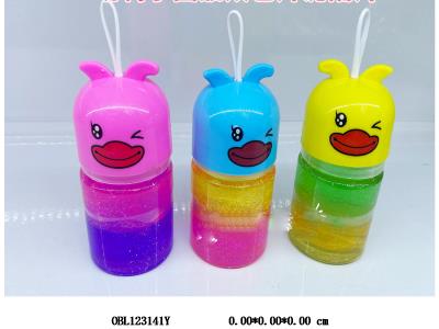 解压玩具 萌鸭小圆瓶双色闪泥隔片  12/中盒_OBL123141Y