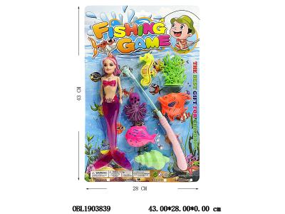 11寸实身美人鱼芭芘套装 配磁性钓鱼玩具  主体衣服1款1色_OBL1903839