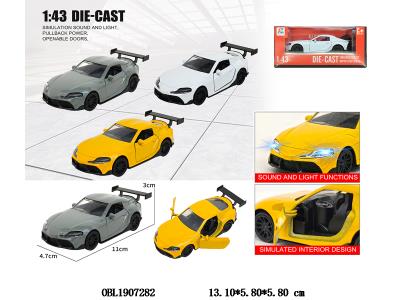 1:43合金回力开门车带灯光声音 3*AG3包电 3色混装_OBL1907282
