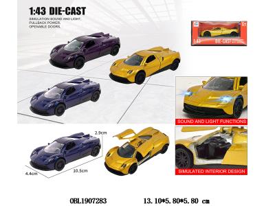 1:43合金回力开门车带灯光声音 3*AG3包电 3色混装_OBL1907283