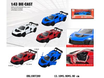 1:43合金回力开门车带灯光声音 3*AG3包电 3色混装_OBL1907289