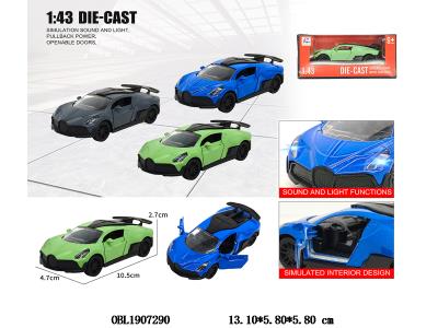 1:43合金回力开门车带灯光声音 3*AG3包电 3色混装_OBL1907290