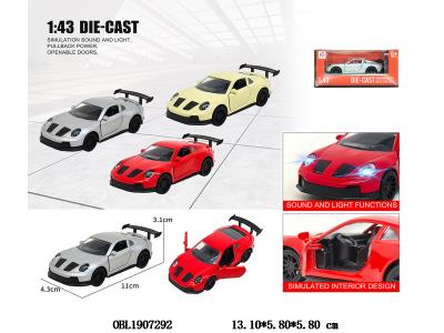 1:43合金回力开门车带灯光声音 3*AG3包电 3色混装_OBL1907292