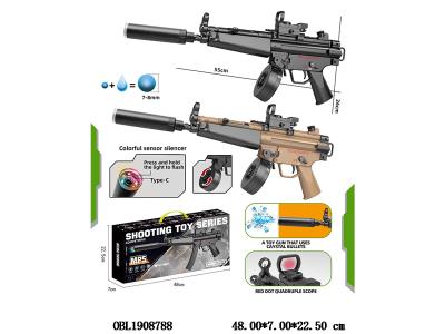 电动水弹枪套装 带消音器/弹鼓 配USB线 7.4v锂电池包电 2色混装_OBL1908788