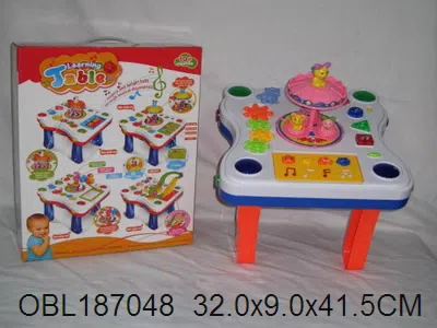 旋转动物音乐桌带灯光 不包电_OBL187048