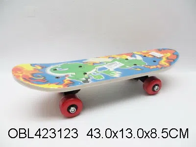 木制滑板车 多款图案混装_OBL423123