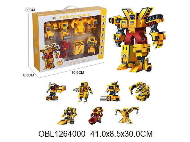 俄文七合一变形工程机器人带灯光音乐   1*AG13纽扣电池包电_OBL1264000