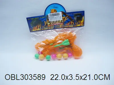 俄文乒乓枪带水枪 橙绿2色混装_OBL303589