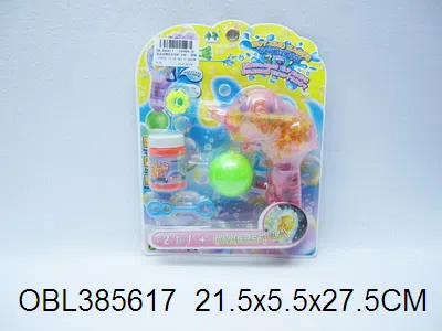 俄文版惯性泡泡枪 水枪2合1 带灯光 配1瓶泡泡水 包电 2色混装_OBL385617