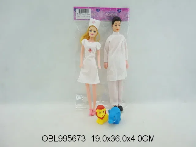 俄文2身庄11.5寸空身芭芘配2只搪塑动物带BB哨  主体衣服1款2色混装_OBL995673