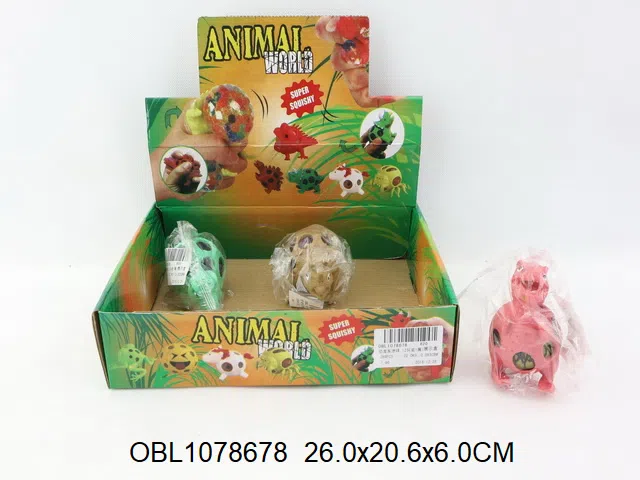 恐龙发泄球 12只装1展示盒 3色混装_OBL1078678