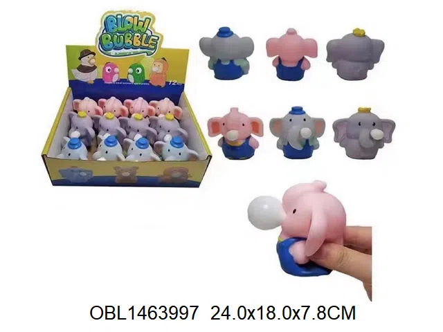 发泄吐泡泡大象 3色混装 12只装1展示盒_OBL1463997