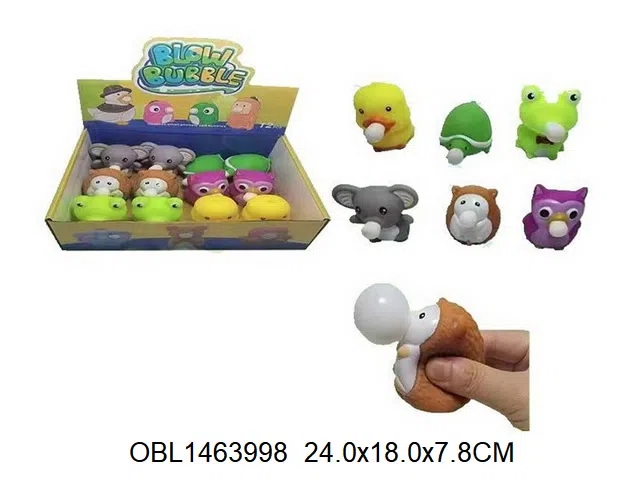 发泄吐泡泡动物 6款混装 12只装1展示盒_OBL1463998