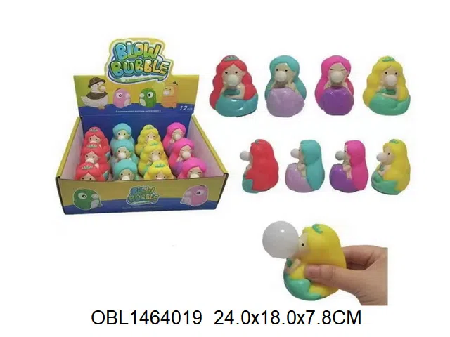 发泄吐泡泡美人鱼 4色混装 12只装1展示盒_OBL1464019