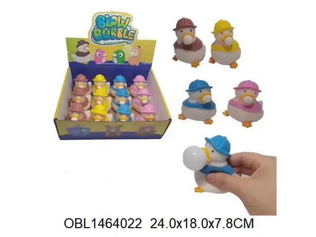 发泄吐泡泡鸭子 4色混装 12只装1展示盒_OBL1464022