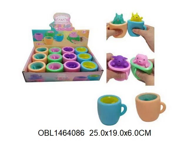 发泄茶犬杯 4色混装 12只装1展示盒_OBL1464086