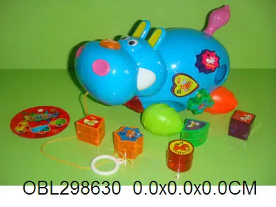 音乐灯光拖拉积木河马 包电_OBL298630