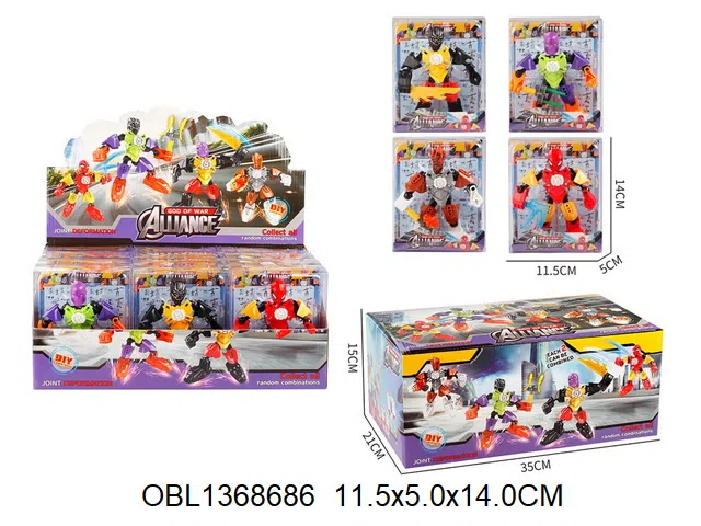 变形机器人 12只庄1展示盒 4款混装  战士联盟_OBL1368686