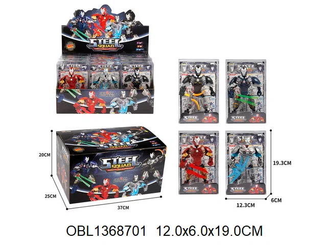 变形机器人  12只装1展示盒 4款混装  钢铁奇兵_OBL1368701