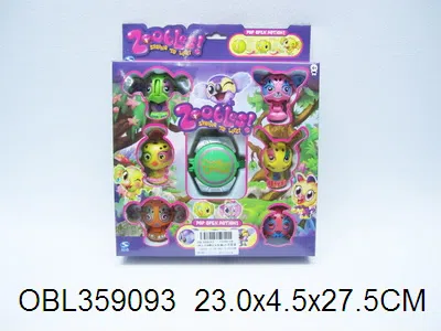 6粒3.8CM精灵女孩爆丸配6张镭射卡 1飞碟发射器_OBL359093