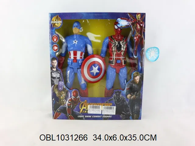 2身庄美国队长/蜘蛛侠战士带灯光 包电_OBL1031266