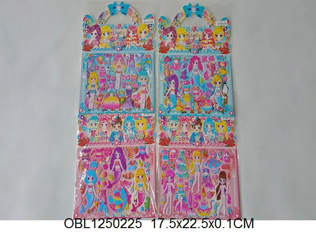 换装女孩泡泡贴  4款混装 中韩文版_OBL1250225