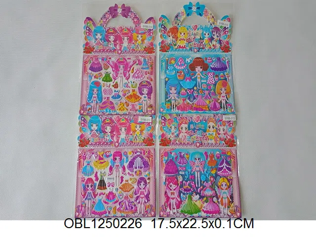 换装女孩泡泡贴  4款混装 中韩文版_OBL1250226