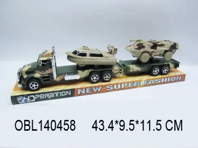 迷彩惯性平板车载回力艇拉线战车_OBL140458