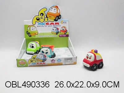 6只庄惯性摇摆卡通车 3款3色混装_OBL490336