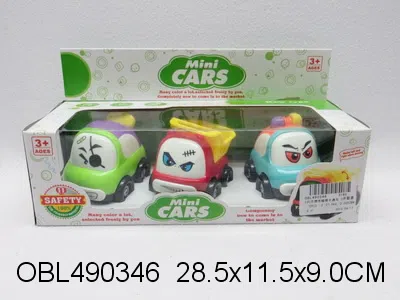 3只庄惯性摇摆卡通车 3款3色混装_OBL490346