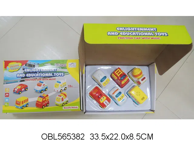 6只庄惯性卡通车带灯光音乐 包电_OBL565382