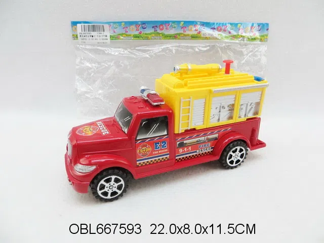 惯性消防车带警灯 可喷水 2色混装_OBL667593