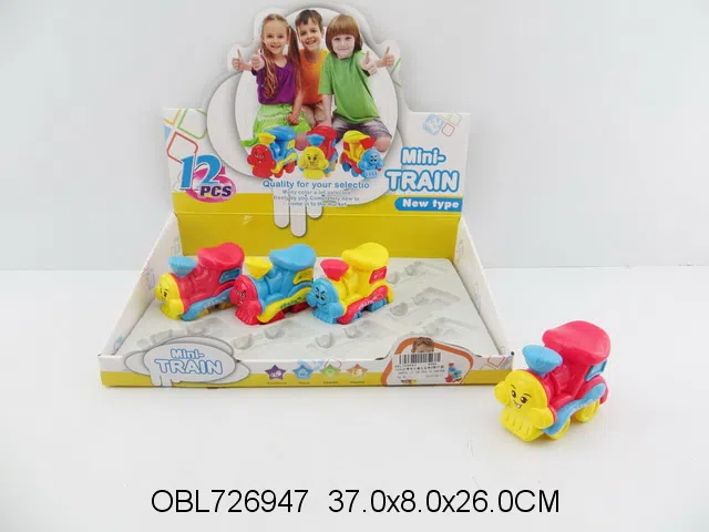 12只庄惯性卡通火车带动作 3色混装_OBL726947