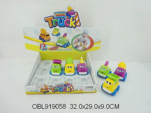 惯性卡通工程车 3款3色混装 12只装1展示盒_OBL919058
