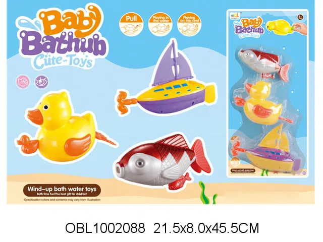 3只庄拉线游水帆船/鸭子/鲤鱼_OBL1002088