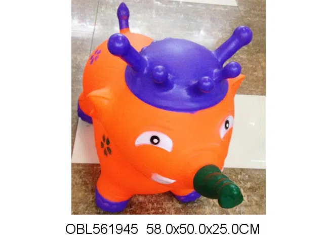 搪塑充气彩绘音乐跳跳象 出货无充气 红黄蓝绿粉橘黄_OBL561945