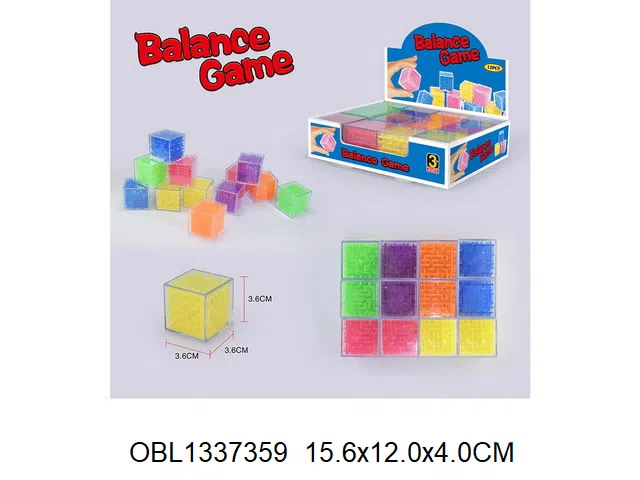 益智平衡迷宫盒 6色混装 12个装1展示盒_OBL1337359
