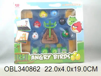 愤怒的小鸟游戏套装弹弓带灯光 叫声 包电_OBL340862