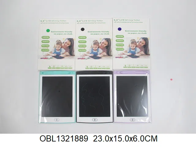 8.5液晶写字板3粒 AG13 包电 3色混装_OBL1321889