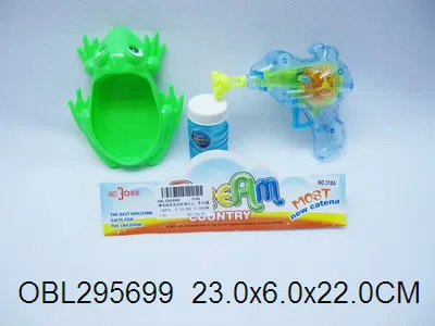 惯性明苯泡泡枪带灯光 包电 青蛙盘  白蓝2色混装_OBL295699