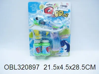 电动海豚透明泡泡枪带闪光音乐配2瓶水 无包电_OBL320897
