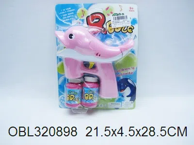 电动海豚透明泡泡枪带闪光音乐配2瓶水 无包电_OBL320898