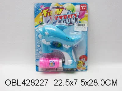 电动实色全自动灯光音乐泡泡枪配1瓶泡泡水加光纤 无包电 红蓝2色混装_OBL428227