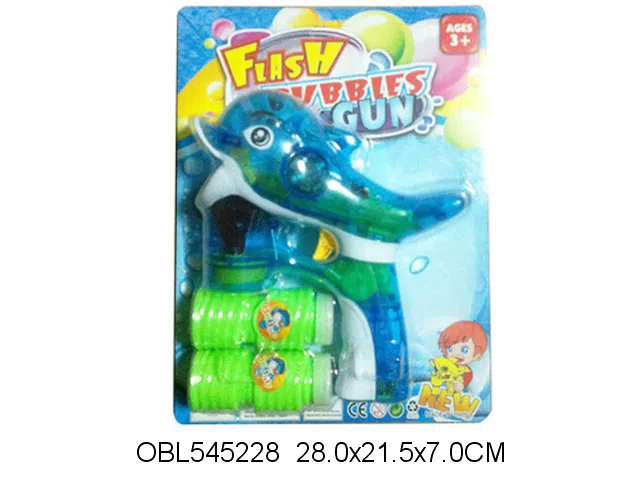 电动海豚透明泡泡枪带灯光配2瓶泡泡水 无包电_OBL545228