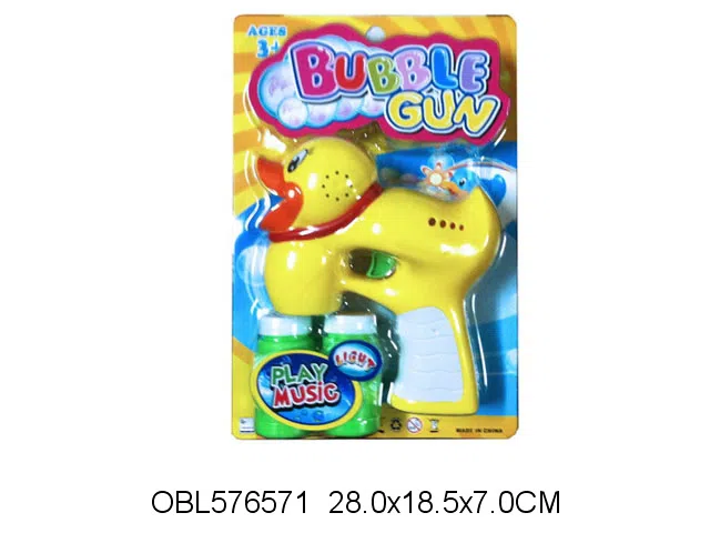 电动大黄鸭泡泡枪带灯光音乐配2瓶泡泡水 无包电_OBL576571