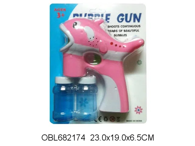 电动海豚泡泡枪带灯光音乐配2瓶泡泡水 无包电_OBL682174